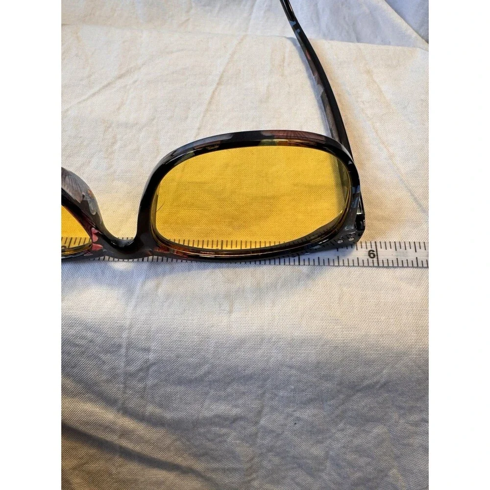 Night Vision Glasses Anti-Glare, Polarized, Unisex, Yellow Tinted Black/Flower
